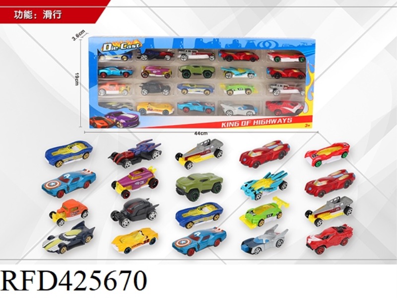 1:64 20 SLIDING ALLOY CARS