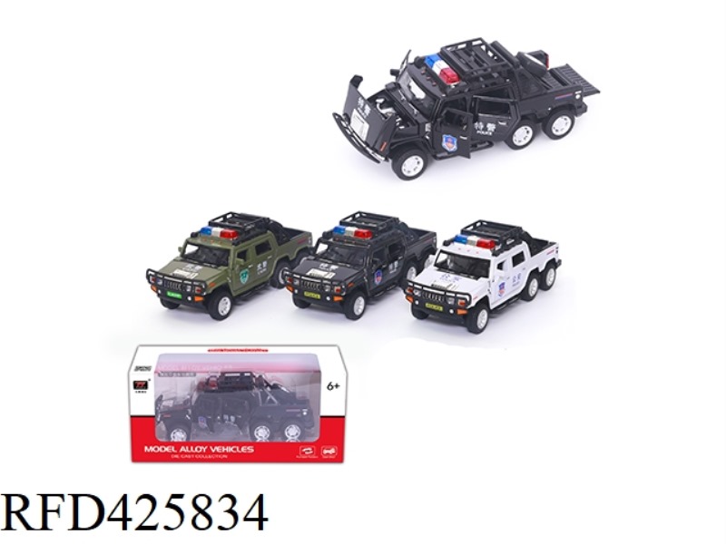 1:32 SIMULATION HUMMER PICKUP CLASSIC POLICE CAR (LIGHT/MUSIC)