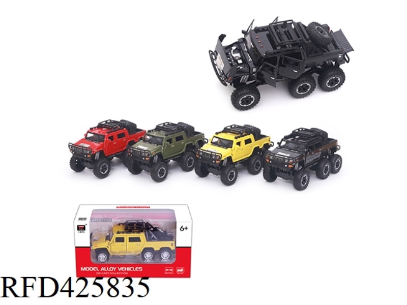 1:32 SIMULATION HUMMER PICKUP SIX WHEELS (OFF-ROAD VERSION (INERTIA) (LIGHT/MUSIC)