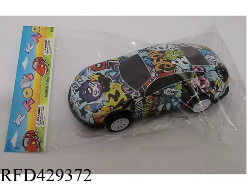 1 PACK OF ALLOY IRON GRAFFITI PULL BACK CAR 1:48