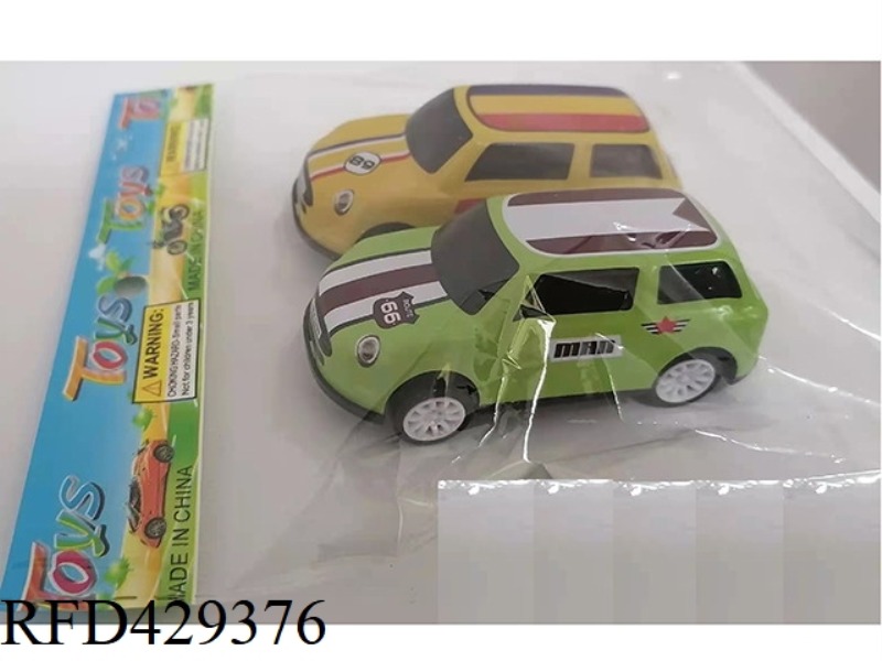 2 PIECES OF ALLOY IRON PULL BACK CAR 1:64