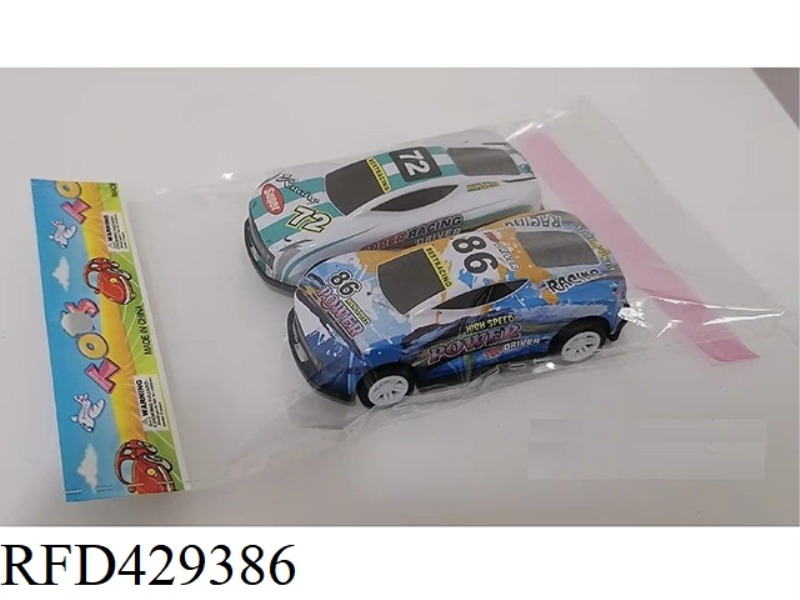 2PCS ALLOY IRON RACING PULLBACK CAR 1:64