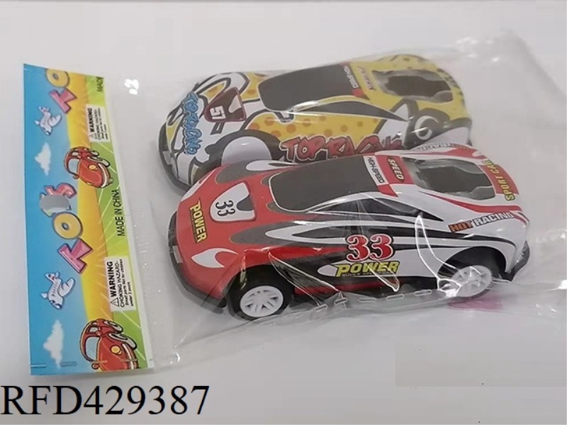 2PCS ALLOY IRON RACING PULLBACK CAR 1:64