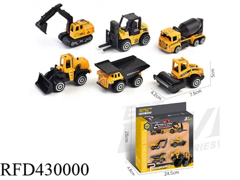 ALLOY SLIDING ENGINEERING VEHICLE 6 PACK