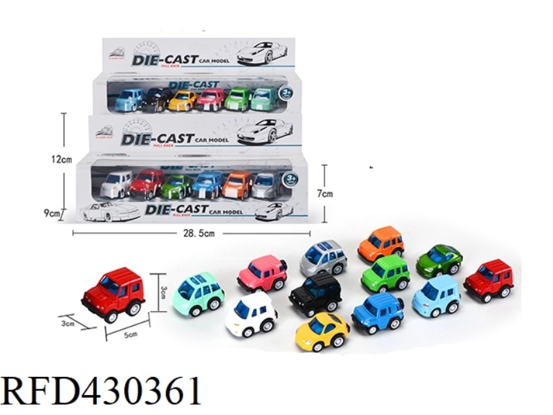 6 Q VERSION (PULLBACK) ALLOY CAR 6PCS