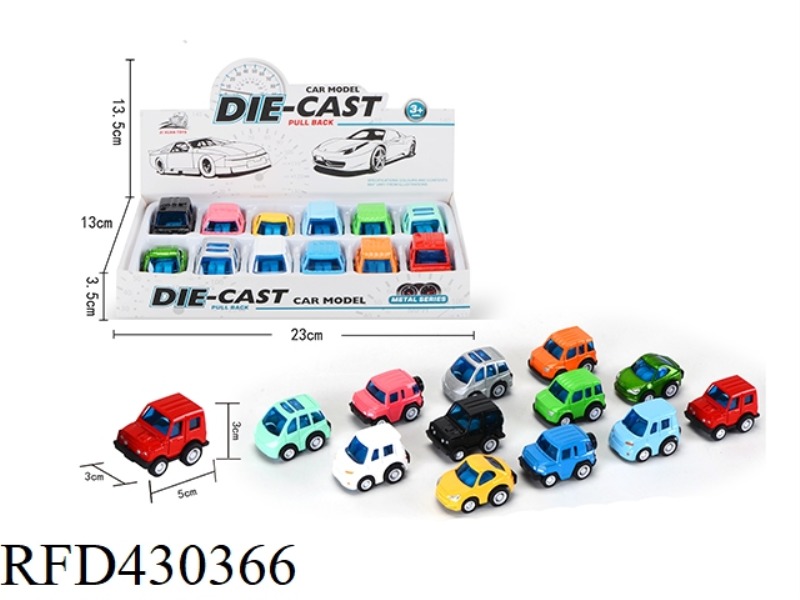 6 Q VERSION (PULLBACK) ALLOY CAR 12PCS