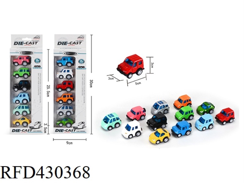 6 Q VERSION (PULLBACK) ALLOY CAR 6PCS