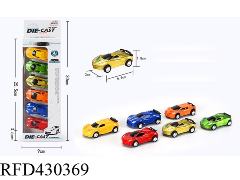 6 MINI (PULLBACK) ALLOY CARS 6PCS
