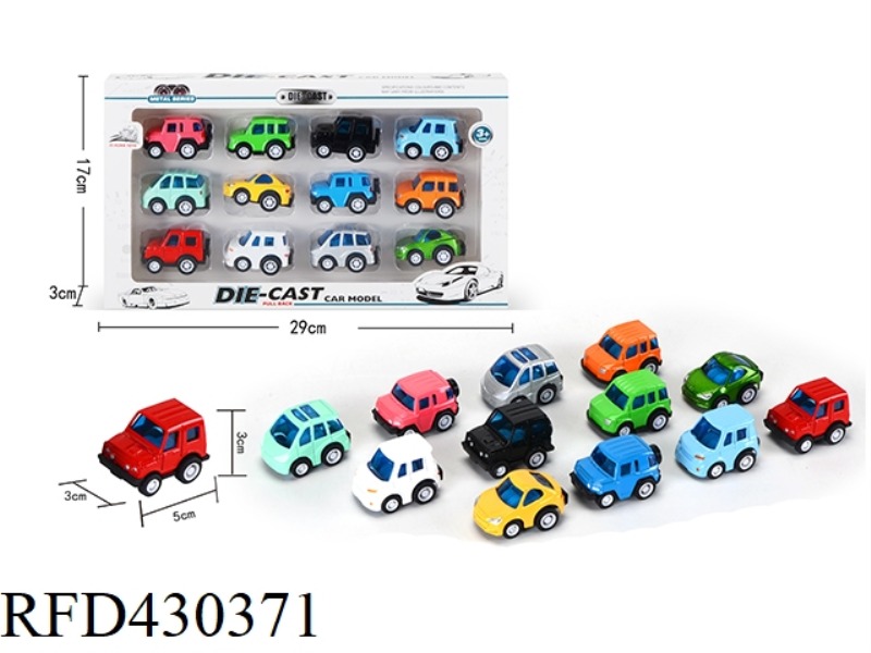 6 Q VERSION (PULLBACK) ALLOY CAR 12PCS