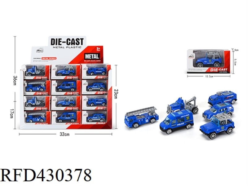 ALLOY POLICE CAR (BLUE) 48PCS