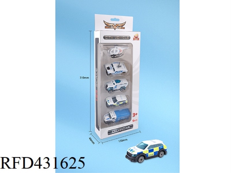 POLICE ALLOY CAR SERIES 1:64 GLIDE 5PCS