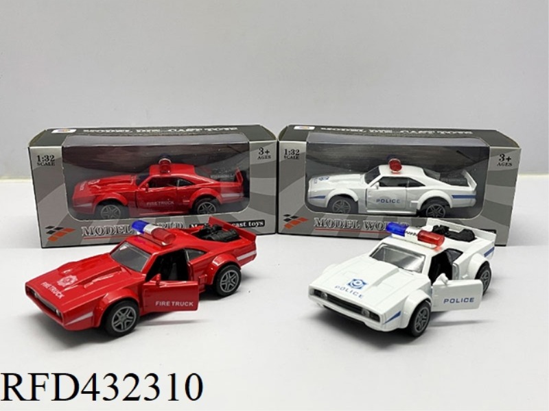 1:32 SIMULATION OPEN 2 DOORS DODGE A MODEL LIGHTING MUSIC PULL BACK ALLOY POLICE CAR