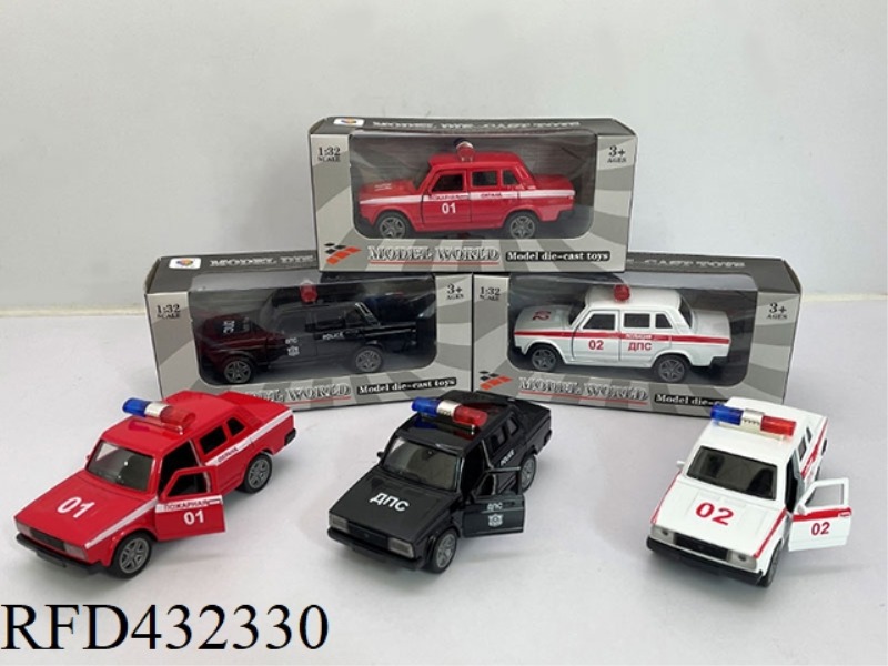 1:32 SIMULATION OPEN 2 DOORS LADA LIGHTING MUSIC PULL BACK ALLOY POLICE CAR