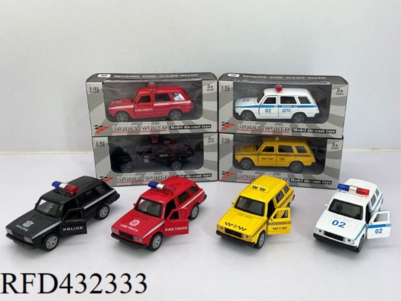 1:32 SIMULATION OF A 2-DOOR LADA OFF-ROAD PULLBACK ALLOY POLICE CAR
