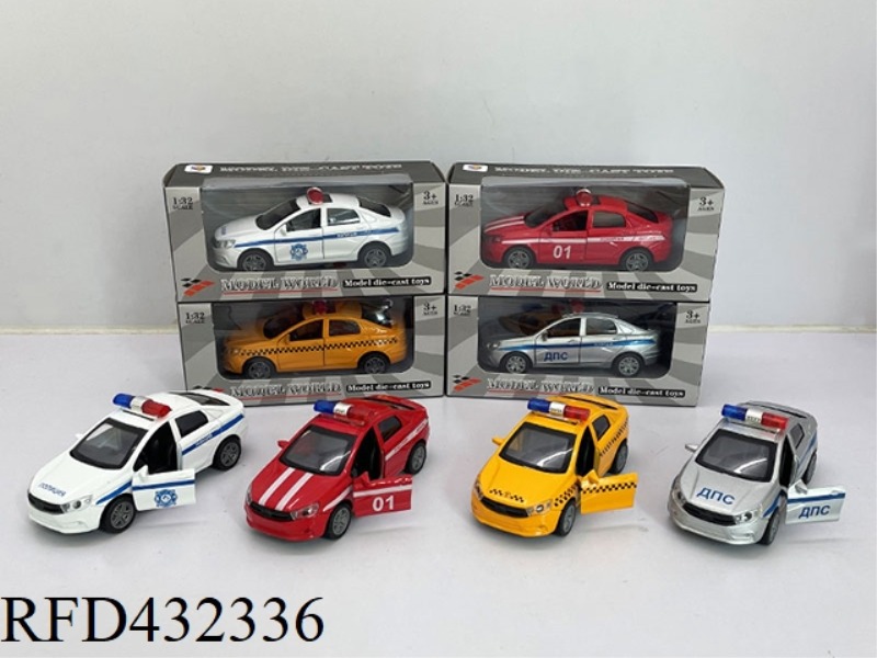 1:32 SIMULATION OF OPENING 2 DOORS OF RUSSIAN LIGHT AND MUSIC PULL BACK ALLOY POLICE CAR
