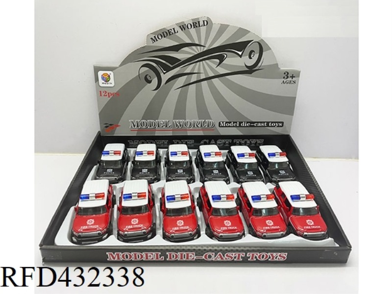 1:32 SIMULATION OPEN 2 DOORS TOYOTA FJ LIGHTING MUSIC PULL BACK ALLOY POLICE CAR 12PCS
