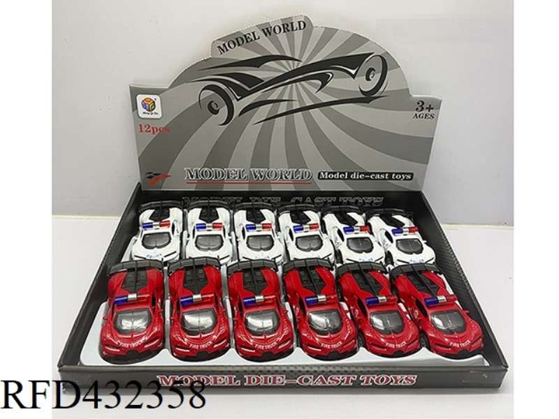 1:32 SIMULATION OPEN 2 DOORS BUGATTI LIGHTING MUSIC PULL BACK ALLOY POLICE CAR 12PCS
