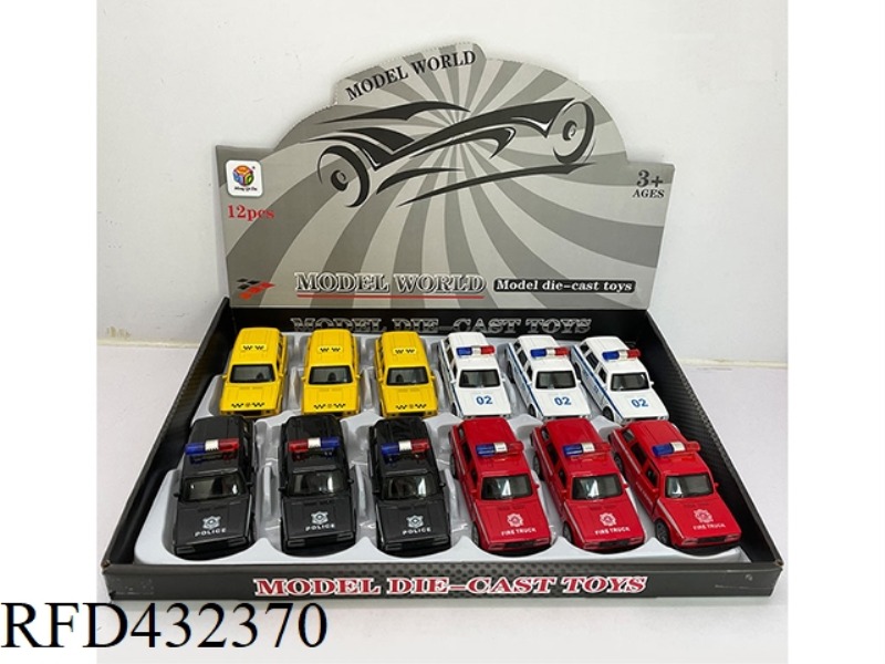 1:32 SIMULATION OPEN 2 DOORS LADA OFF-ROAD LIGHT MUSIC PULL BACK ALLOY POLICE CAR 12PCS