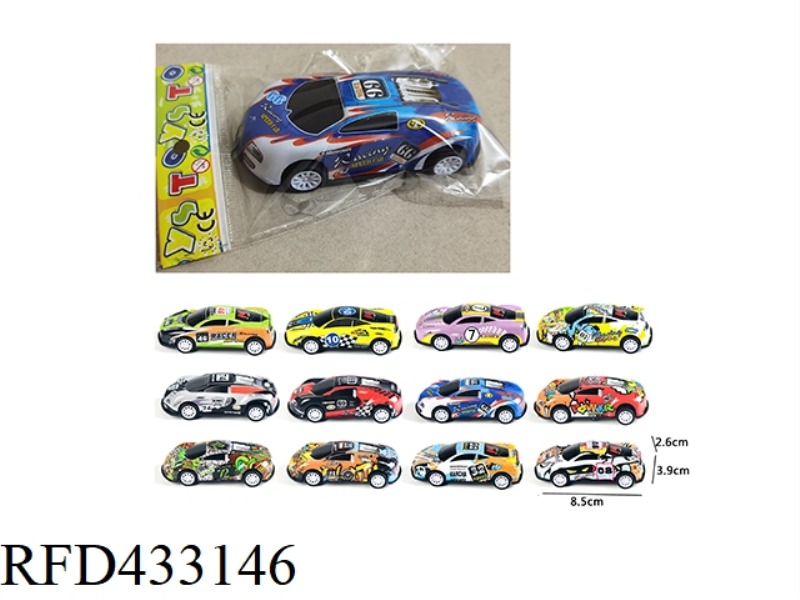1 PACK OF ALLOY IRON RACING PULLBACK CAR 1:56