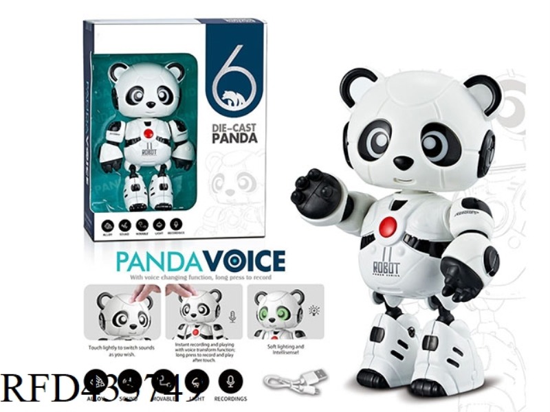 ALLOY DUNBAO MECHANICAL PANDA RECORDING AND PLAYING FUNCTION INTERACTIVE INDUCTION TAPE LIGHT MUSIC