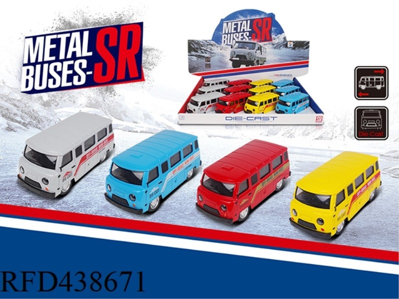 1: 36 RUSSIAN UZI ALLOY HUILI OFF-ROAD MINIBUS 12PCS