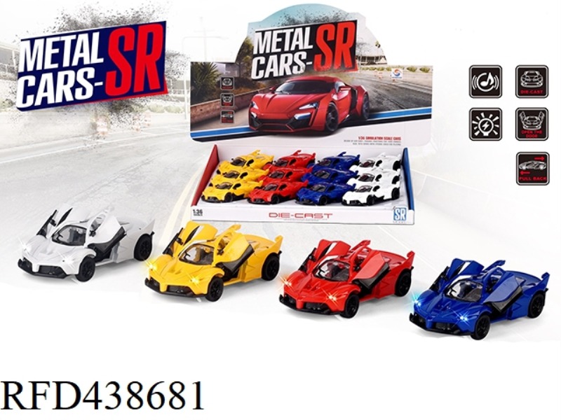 1: 36 FERRARI FXXK SIMULATION 2 DOOR OPENING ALLOY RETURN COUPE 12PCS