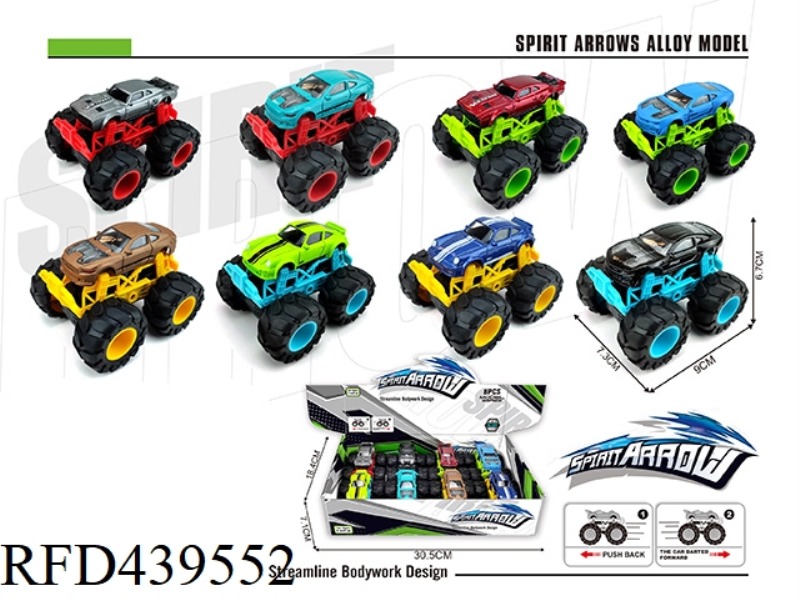 ALLOY PULL BACK OFF-ROAD SIMULATION VEHICLE 8PCS