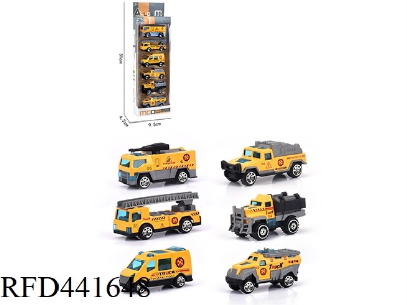 6PCS SLIDING ALLOY ENGINEERING VEHICLE