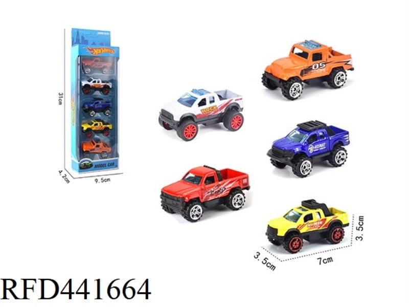 5PCS SLIDING ALLOY PICKUP OFF-ROAD VEHICLE