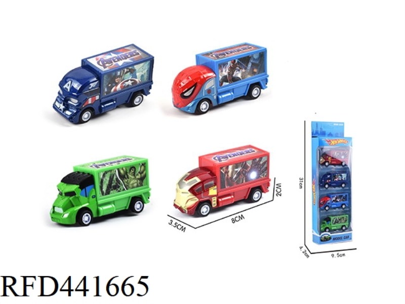 4 PACK SLIDING ALLOY AVENGERS