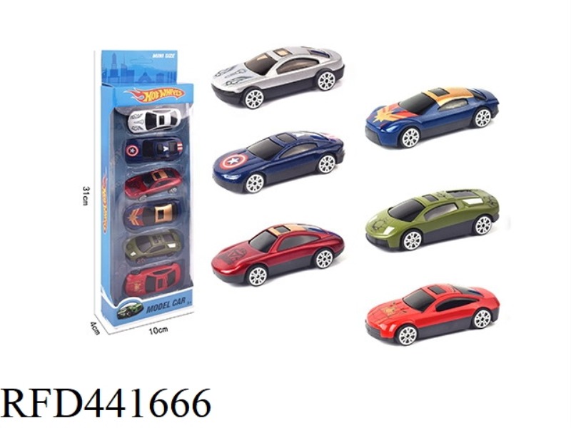 6 PACK SLIDING ALLOY AVENGERS