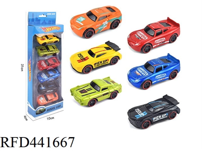 6PCS SLIDING Q VERSION ALLOY CAR