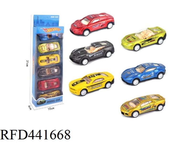 6 PIECES OF BACK FORCE ALLOY SPORTS CAR
