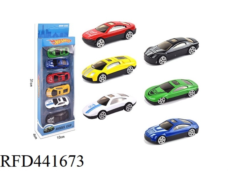 6-PACK SLIDING ALLOY SPORTS CAR