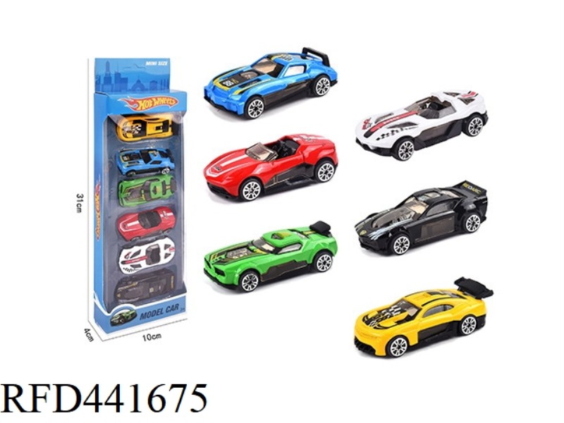 6-PACK SLIDING ALLOY RACING CAR