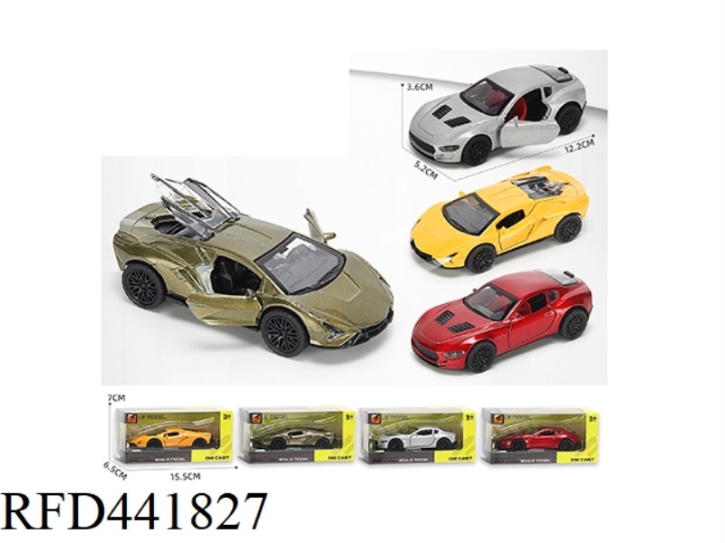 ALLOY CAR MODEL WITH SOUND AND LIGHT THREE-DOOR SPORTS CAR (1:36)