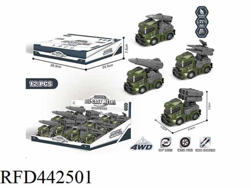 INERTIA ALLOY MILITARY VEHICLE (12PCS)
