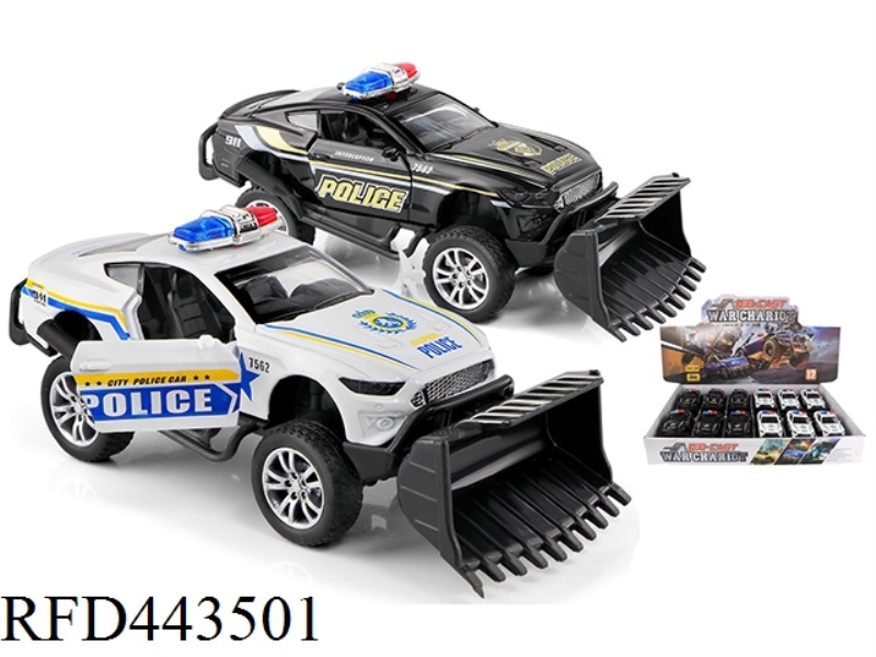 1:32 ALLOY CAR MUSTANG POLICE CAR MODIFIED WITH PULL BACK TO OPEN THE DOOR (12PSC/BOX)