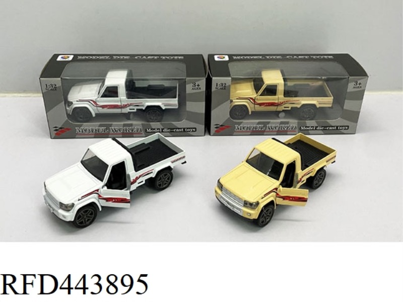 1: 32 SIMULATION PICKUP OPEN TWO DOOR RETURN ALLOY CAR WITH LIGHT AND MUSIC
