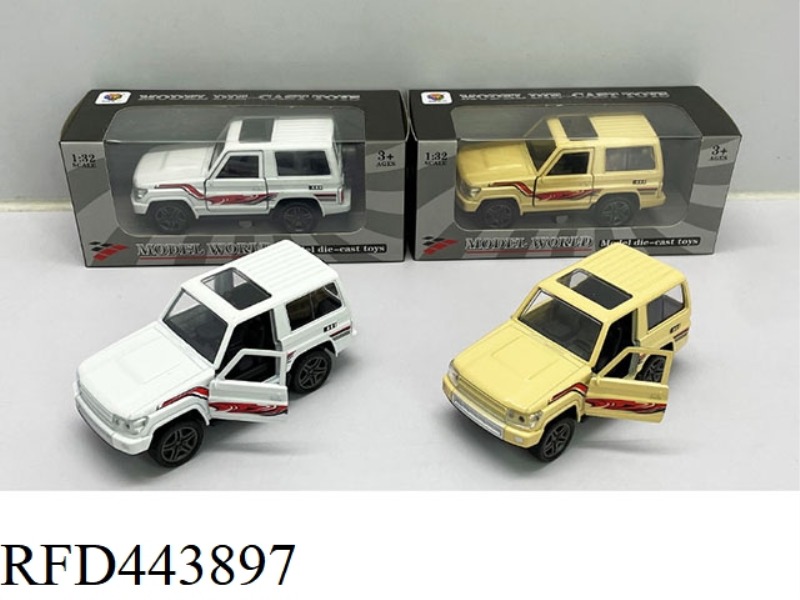 1: 32 SIMULATED LANDKULUZE LC70 OFF-ROAD TWO DOOR RETURN ALLOY VEHICLE WITH LIGHT AND MUSIC