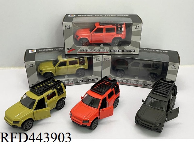 1: 32 SIMULATED DEFENDER OF LAND ROVER OPEN TWO DOOR RETURN ALLOY CAR WITH LIGHT AND MUSIC
