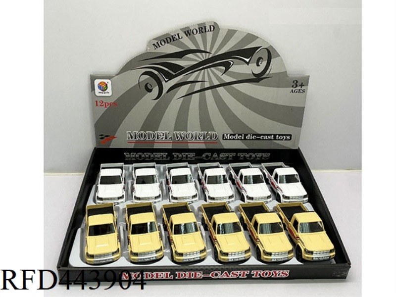 1: 32 SIMULATION PICKUP OPEN TWO DOOR RETURN FORCE ALLOY CAR 12PCS