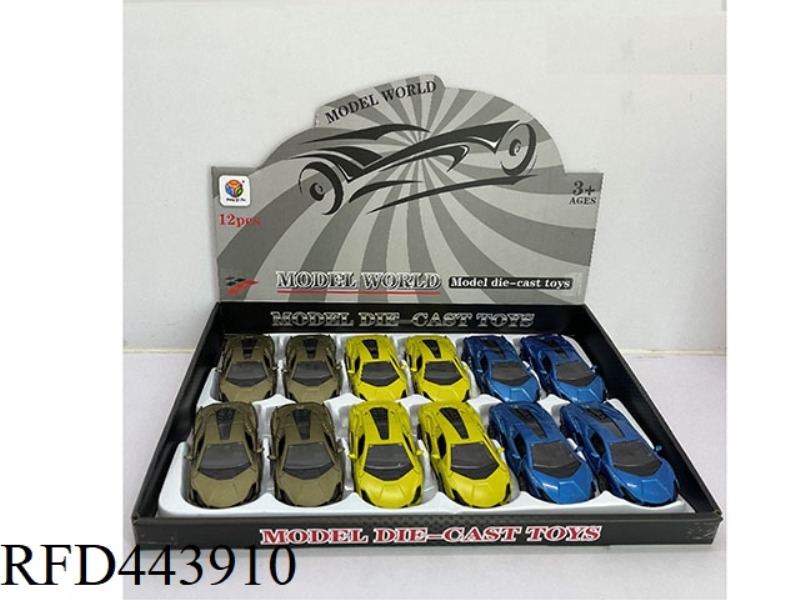1: 32 SIMULATED LAMBORGHINI LIGHTNING TWO DOOR RETURN FORCE ALLOY CAR 12PCS