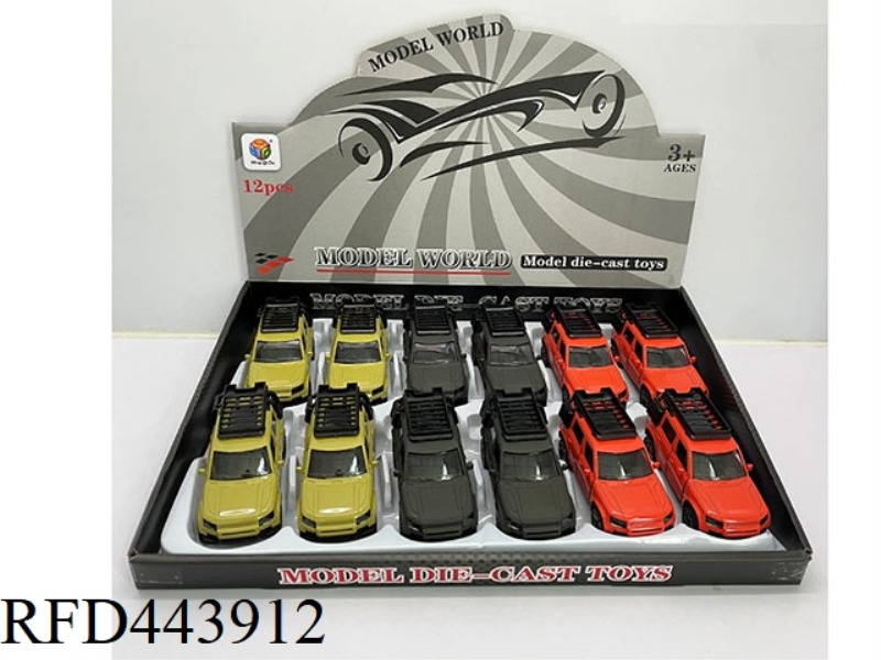 1: 32 SIMULATED DEFENDER OPEN TWO DOOR RETURN FORCE ALLOY CAR 12PCS