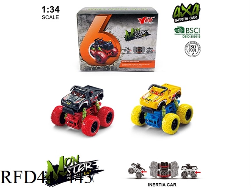 1:34 Q VERSION ALLOY INERTIA FOUR-WHEEL DRIVE OFF-ROAD LARGE WHEEL WITH SPRING SHOCK ABSORBER (COW)