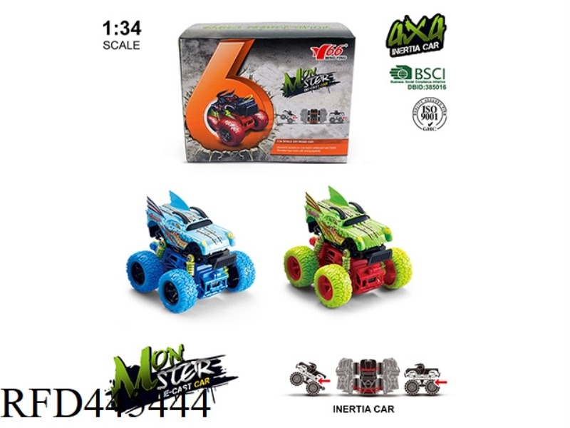 1:34 Q VERSION ALLOY INERTIA FOUR-WHEEL DRIVE OFF-ROAD LARGE WHEEL WITH SPRING SHOCK ABSORBER (DRAGO