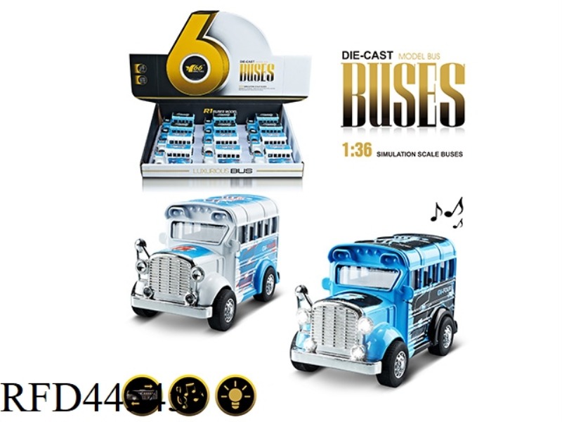 1: 36Q VERSION OF ALLOY GRAFFITI SCHOOL BUS (1 TYPE 2 COLORS MIXED) PULL BACK MUSIC LIGHTING