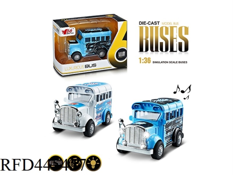 1: 36Q VERSION OF ALLOY GRAFFITI SCHOOL BUS (1 TYPE 2 COLORS MIXED) PULL BACK MUSIC LIGHTING