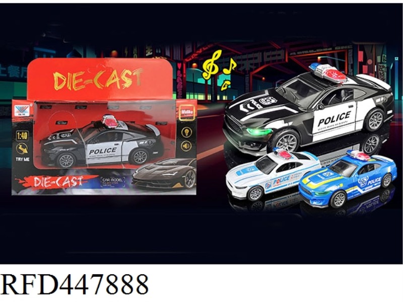 1: 40 LIGHT MUSIC ALLOY RETURN FORCE POLICE CAR (1 SET)
