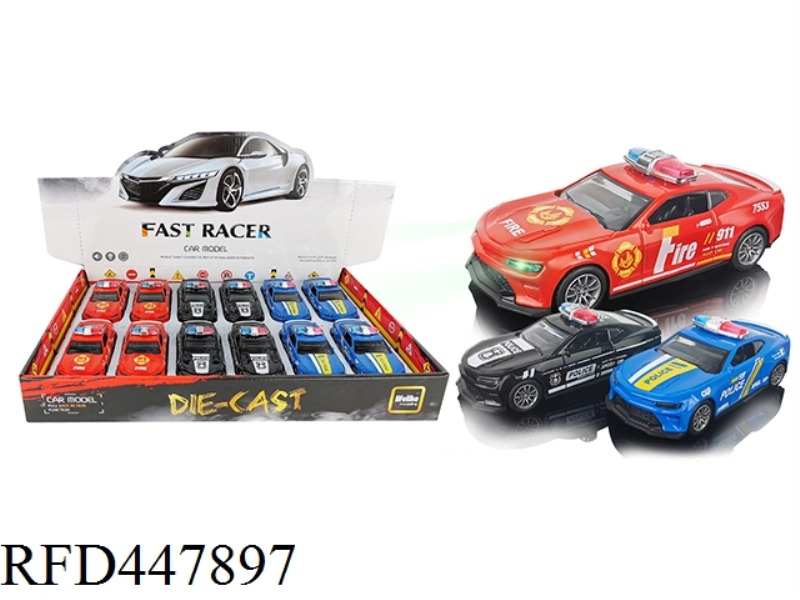 1: 36 LIGHT MUSIC ALLOY RETURN FORCE POLICE CAR (12 / DISPLAY BOX)